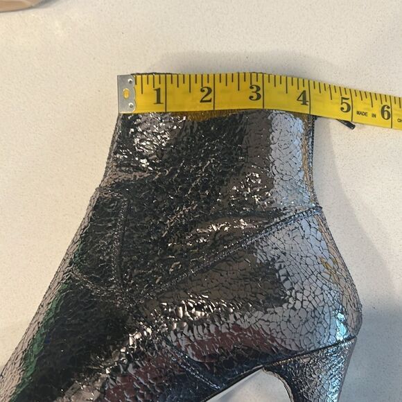 Free People Willa Metallic Leather Ankle Boot Silver Size  8 Eu38 - Picture 10 of 11